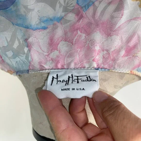 Mary McFadden Vintage Womens Nightgown Size Large Pastel Floral Watercolor - Picture 4 of 12